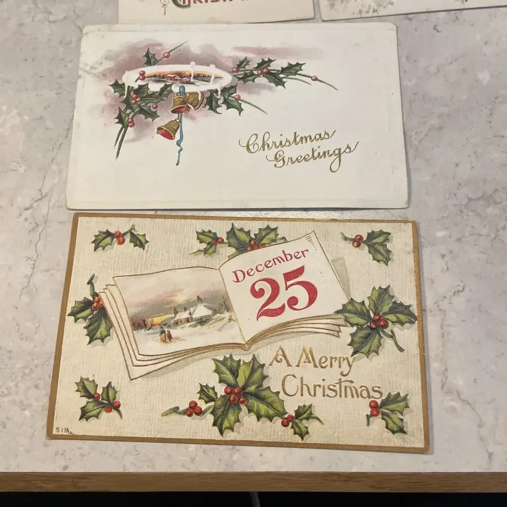 Lot Of 12 ANTIQUE Valentine/thanksgiving/flowers/CHRISTMAS POSTCARDS 1909-1916